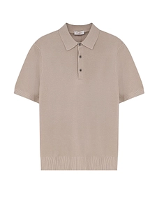 Bramani Cashmere Textured Knit Polo Shirt