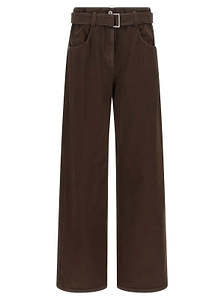 Brunello Cucinelli Belted Twill Trousers