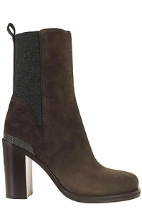 Brunello Cucinelli Block Heel Ankle Boots