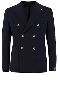 Brando Double-Breasted Peak-Lapel Blazer