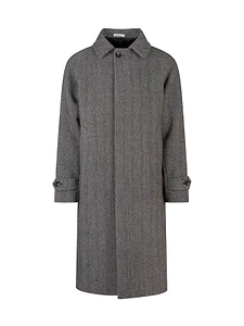 Breras Herringbone Single-Breasted Coat
