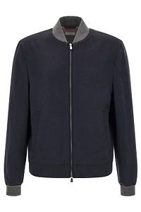 Brunello Cucinelli Zip-Up Long-Sleeved Bomber Jacket