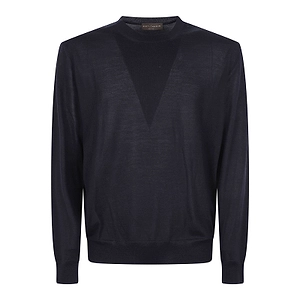 Brett Johnson Sheer Panel Crewneck Sweater