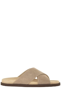 Brunello Cucinelli Crossover Strap Slip-On Sandals