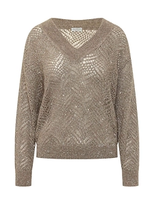 Brunello Cucinelli Dazzling Abstract Leaf Sweater