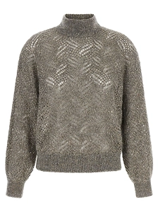 Brunello Cucinelli Dazzling Abstract Leaf Sweater