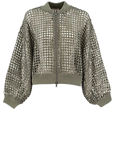 Brunello Cucinelli Dazzling Net Embroidery Cardigan