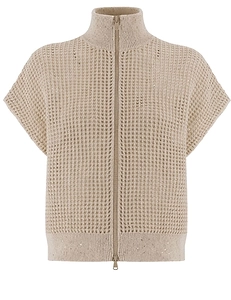 Brunello Cucinelli Dazzling Detailed Zip-Up Cardigan