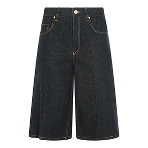 Brunello Cucinelli Logo Patch Denim Shorts