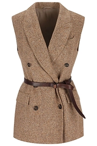 Brunello Cucinelli Double-Breasted Belt Vest