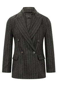 Brunello Cucinelli Double-Breasted Pinstripe Blazer
