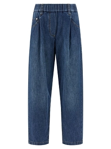 Brunello Cucinelli Elastic-Waist Tapered Jeans