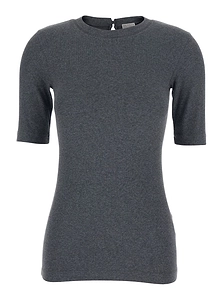Brunello Cucinelli Embellished Collar T-Shirt