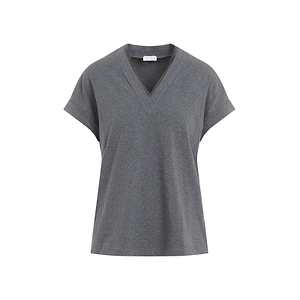 Brunello Cucinelli Embellished V-Neck T-Shirt