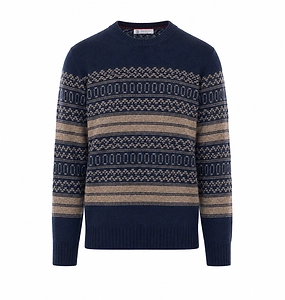 Brunello Cucinelli Fair Isle Crewneck Knit Sweater