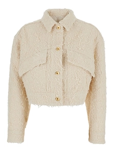 Brunello Cucinelli Fuzzy Dyed Denim Outerwear Jacket