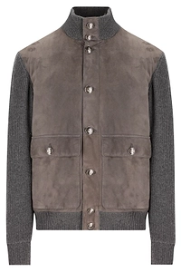 Brunello Cucinelli High-Neck Buttoned Jacket
