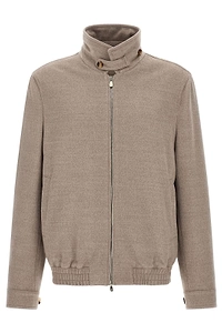 Brunello Cucinelli High Neck Zip-Up Jacket