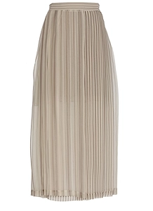 Brunello Cucinelli High Waist Pleated Maxi Skirt