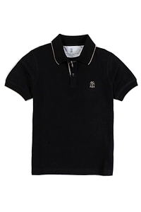 Brunello Cucinelli Kids Logo-Embroidered Shrot-Sleeved Polo Shirt