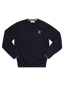 Brunello Cucinelli Kids Logo-Embroidered Crewneck Jumper