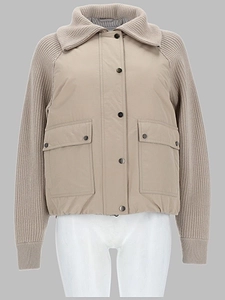 Brunello Cucinelli Knit-Sleeve Pocket Jacket