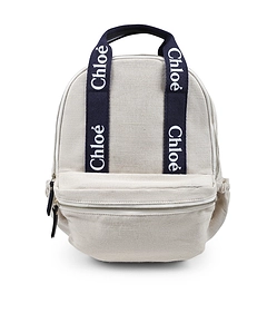 Chloé Kids Logo Printed Zip-Up Backpack