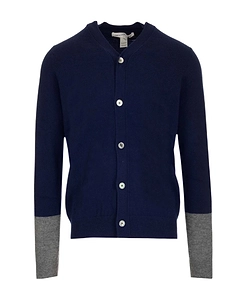 Comme Des GarÇOns V-Neck Contrast Cuff Cardigan