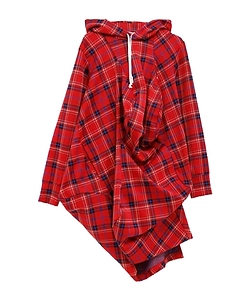 Plaid-Pattern Hoodie