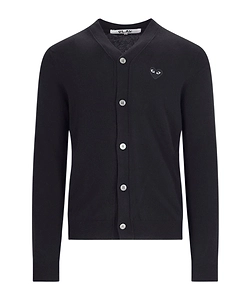 Comme Des GarÇOns Play Logo Patch Button-Up Cardigan