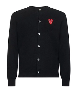 Comme Des GarÇOns Play Heart-Patch Knitted Cardigan