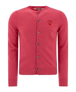 Comme Des GarÇOns Play Heart-Patch Knitted Cardigan