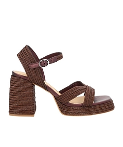 Round-Toe High-Heeled Sandals