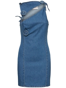 Asymmetrical Denim Mini Dress