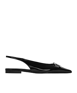 Celine Alma Triomphe Flat Slingback In Glossy Calfskin