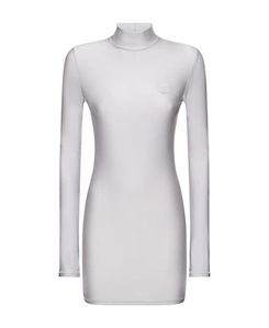High-Necked Long-Sleeved Mini Dress