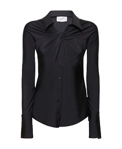 Hollowed-Out Long-Sleeved Shirt