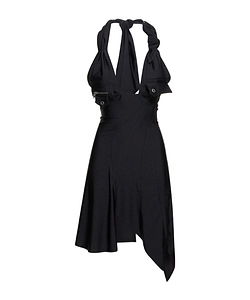 Racing Halter Neck Jersey Mini Dress