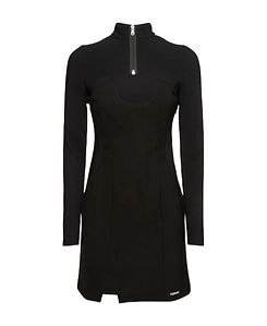 Plain Jersey Wool Mini Dress