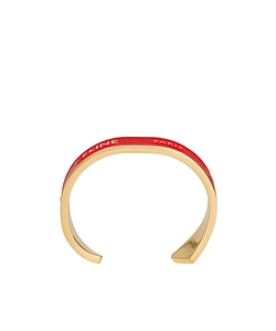 Ribbon Small Cuff In Enamel And Brass With Gold Finish