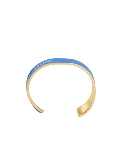 Celine Ribbon Small Cuff In Enamel And Brass With Gold Finish