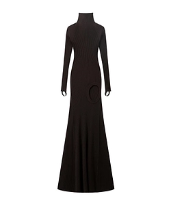 Ribbed Cut-Out Dress
