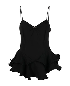 Ruffle-Embellished Sleeveless Top