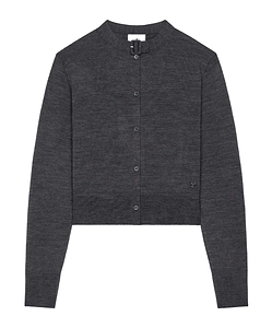 CourrÈGes Button-Up Crewneck Cardigan