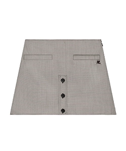 CourrÈGes Houndstooth Buttoned Mini Skirt