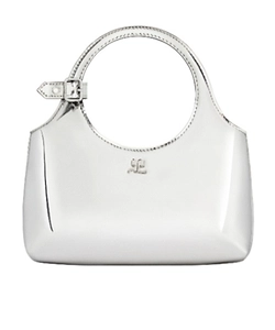 CourrÈGes Mini Holy Logo Embossed Shoulder Bag