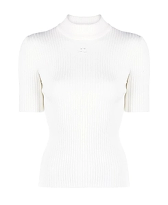 Short-Sleeve Ribbed-Knit Top