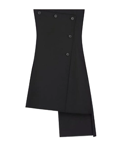Strapless Button-Fastening Mini Dress