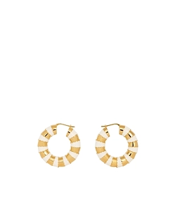 Frosted Hoops In Enamel And Brass With Gold Finish