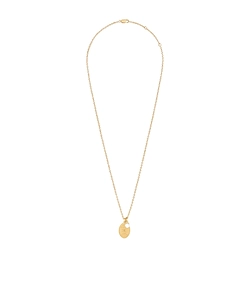 Les Perles Celine Medal Necklace In Resin Pearl And Brass With Gold Finish